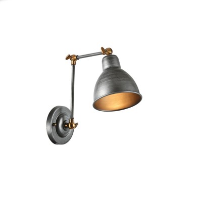 WALL LUMINAIR 1ΧΕ27 METAL BLACK-SILVER BRACET Φ15Χ39CM THALASSA