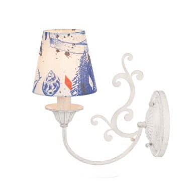 NETTO WALL LUMINAIR 1ΧΕ14 METAL WHITE BLUE+SHADE NAVY 229Χ14Χ30CM