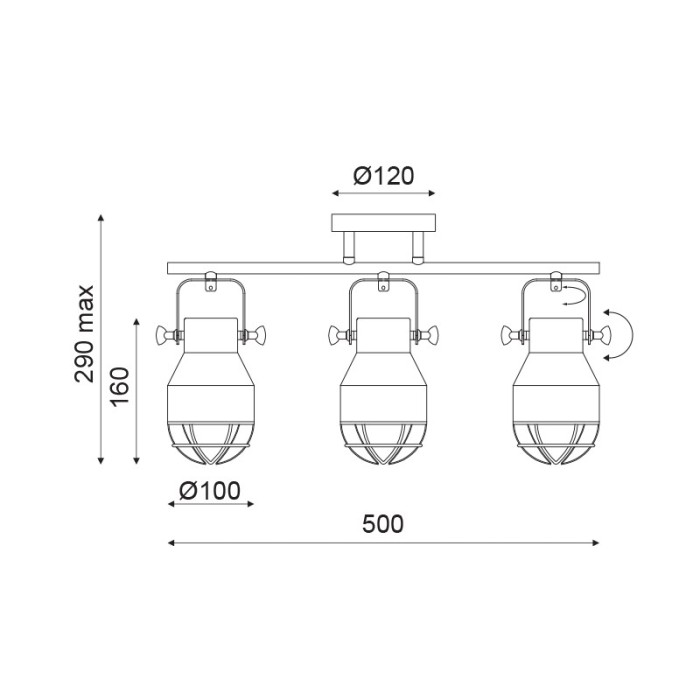 NETTO ΦΩΤΙΣΤΙΚΟ ΚΡΕΜΑΣΤΟ ΜΑΥΡΟ ΜΑΤ ΜΕΤΑΛΛΙΚΟ ΣΥΜΒΑΤΙΚΟ 3ΧΕ27 IP20 500Χ290mm