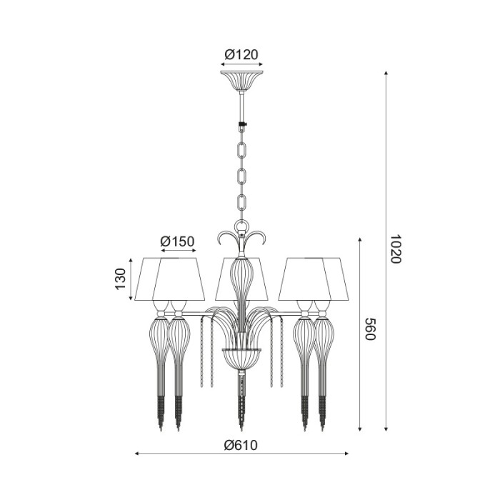 NETTO ΦΩΤΙΣΤΙΚΟ ΚΡΕΜΑΣΤΗ ΜΑΥΡΟ ΜΑΤ ΜΕΤΑΛΛΙΚΟ ΣΥΜΒΑΤΙΚΟ 5ΧΕ14 IP20 Φ610Χ1020mm