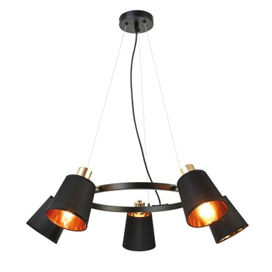 NETTO PENDANT LUMINAIRE 5XE14 BLACK METAL+ SHADE D73XH100CM NORMA
