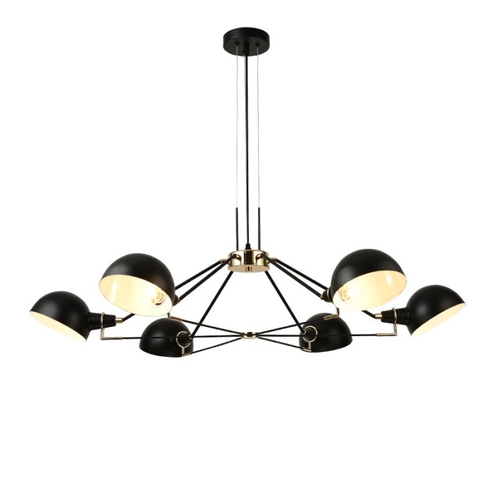 NETTO PENDANT LUMINAIRE 6XE14 BLACK METALLIC D100ΧH100CM CLOTHO
