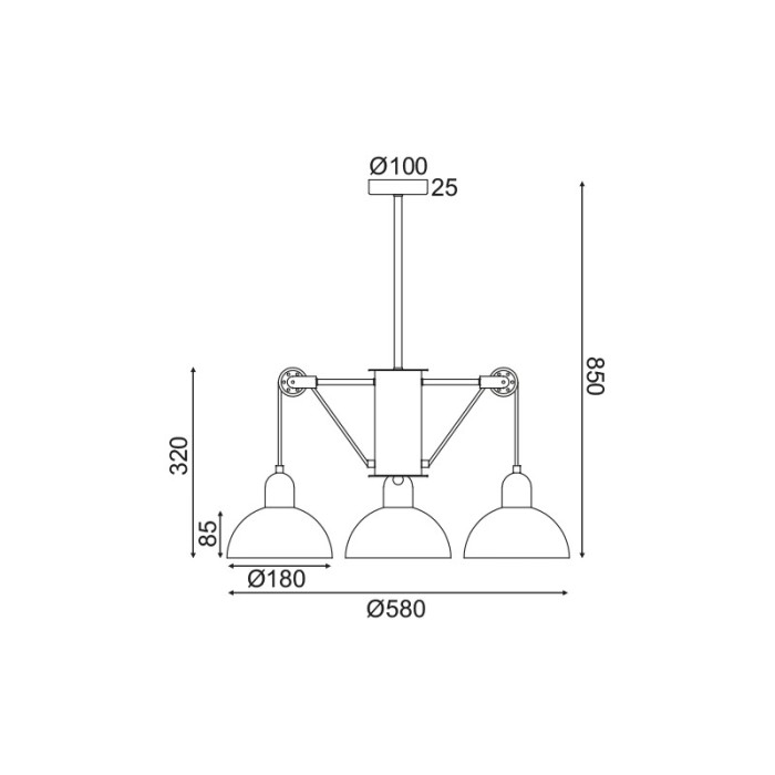 NETTO ΦΩΤΙΣΤΙΚΟ ΚΡΕΜΑΣΤΟ ΓΚΡΙ ΜΑΤ ΜΕΤΑΛΛΙΚΟ ΣΥΜΒΑΤΙΚΟ 3ΧΕ14 IP20 Φ580Χ850mm