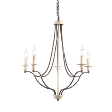 PENDANT LUMINAIRE 5XE14 ANTIQUE/RUST METALLIC D70XH175CM LYON