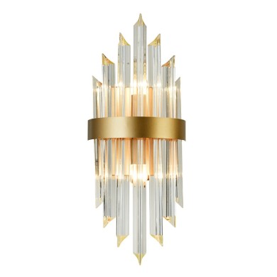 WALL MOUNTED LUMINAIRE 2XE14 CRYSTAL + GOLD METALLIC 22X13X54CM EMPIRE