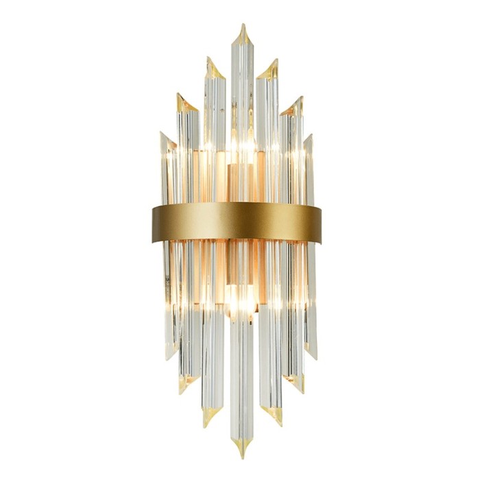 WALL MOUNTED LUMINAIRE 2XE14 CRYSTAL + GOLD METALLIC 22X13X54CM EMPIRE