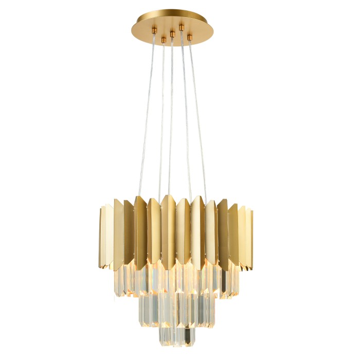 EMPIRE - PENDANT LAMP 5X14 CRYSTAL + GOLD METALLIC Φ400x1000mm
