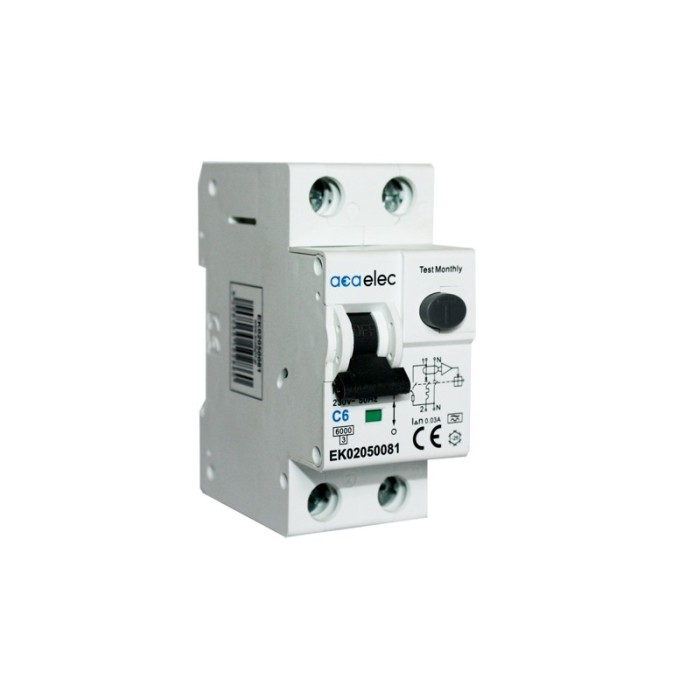 ELECTROMAGNETIC RCBO 1P+N C6 30mА AC TYPE 6kA 2M  