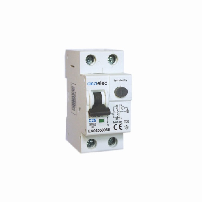 ELECTROMAGNETIC RCBO 1P+N C25 30mА AC TYPE 6kA 2M  