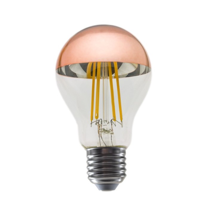 FILAMENT LED ΡΟΖ ΧΡΥΣΟ DIM A60 8W 2700K 230V AC 900LM RA80 30000HRS 180° 1xE27