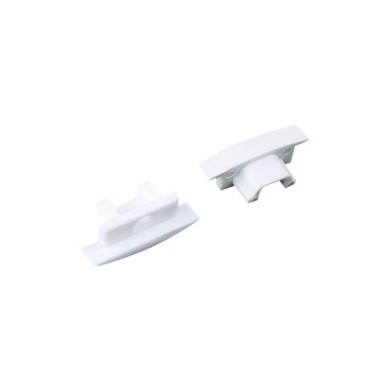 SET OF WHITE PLASTIC END CAPS FOR P108, 1PC WITH HOLE & 1PC WITHOUT HOLE 