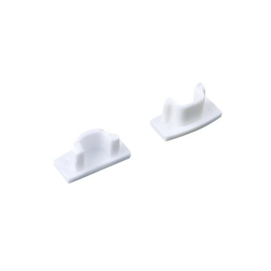 SET OF WHITE PLASTIC END CAPS FOR P109, 1PC WITH HOLE & 1PC WITHOUT HOLE 