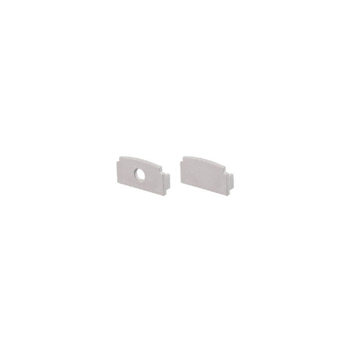SET OF GREY PLASTIC END CAPS FOR P125 1PC WITH HOLE & 1PC WITHOUT HOLE 