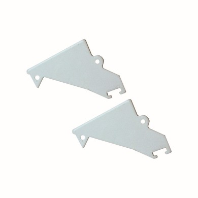 SET OF WHITE METAL END CAPS FOR P136, 2 PCS WITHOUT HOLE