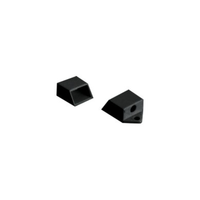 SET OF BLACK PLASTIC END CAPS FOR PROFILE P151B, 2PCS WITH HOLE 