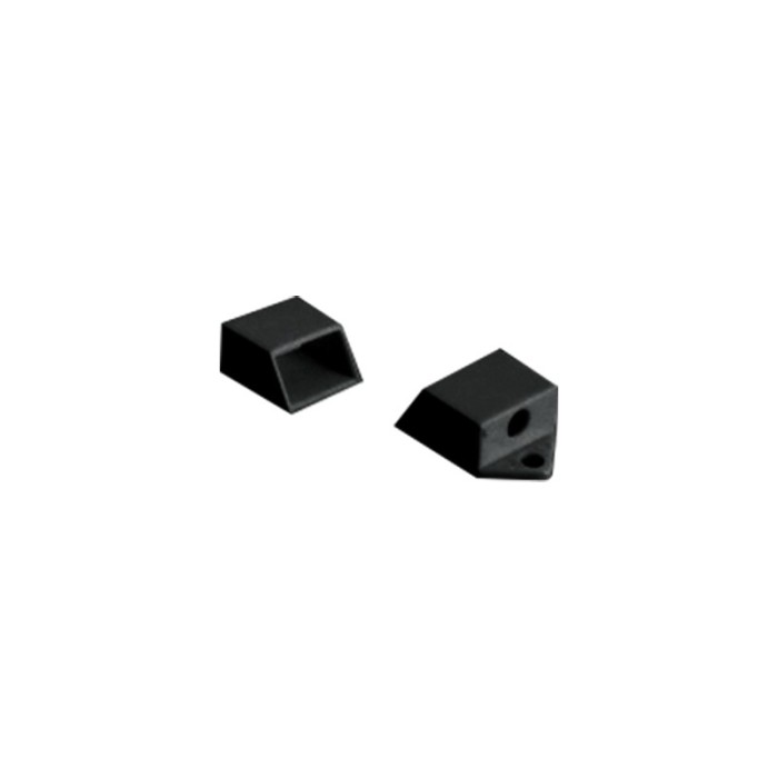 SET OF BLACK PLASTIC END CAPS FOR PROFILE P151B, 2PCS WITH HOLE 