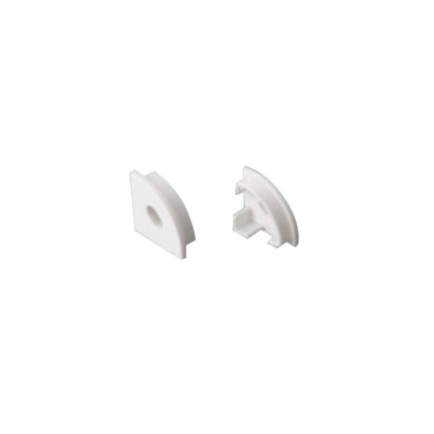 SET OF WHITE PLASTIC END CAPS FOR P161, 1PC WITH HOLE & 1 PC WITHOUT HOLE  