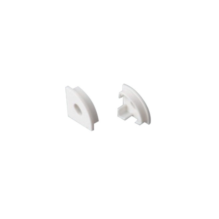 SET OF WHITE PLASTIC END CAPS FOR P161, 1PC WITH HOLE & 1 PC WITHOUT HOLE  