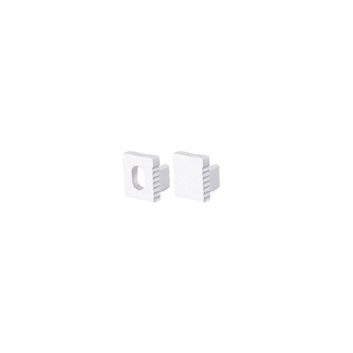 SET OF WHITE PLASTIC END CAPS FOR P178 1PC WITH HOLE & 1PC WITHOUT HOLE 