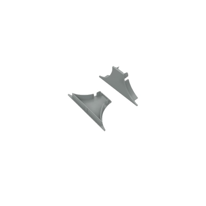 SET OF SILVER ΠΛΑΣΤΙΚΟ END CAPS FOR PROFILE P620 - SET 2PCS WITHOUT HOLES