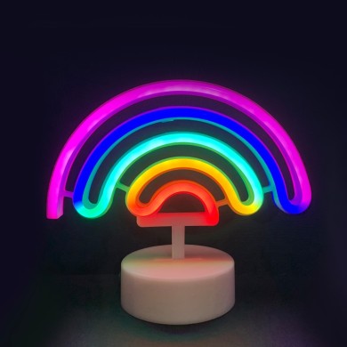 RAINBOW, 66 NEON LED LIGHTS WITH BATTERY (3xAA)/USB, RGB, IP20, 23x10x19.5cm