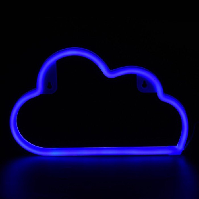 CLOUD, 48 NEON LED LIGHTS WITH BATTERY (3xAA)/USB, BLUE, IP20, 29.5x2x18.5cm
