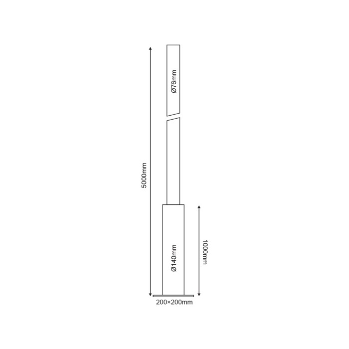POLE Φ76/Φ140 5 METERS