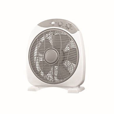 FLOOR SQUARE BOX FAN, WHITE-GREY WITH 5 GREY BLADES, DIAM30, AC 40W