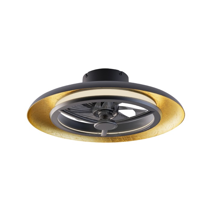 ΑΝΕΜΙΣΤΗΡΑΣ ΟΡΟΦΗΣ DIM ΜΑΥΡΟ-ΧΡΥΣΟ ΜΕ 8 ΠΤΕΡΥΓΙΑ ABS ΤΗΛΕΧΕΙΡ. & ΧΡΟΝΟΔ. LED 40W 4300L DC 15W 550mm