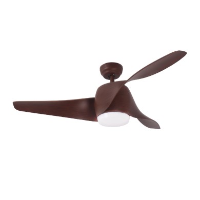 ΑΝΕΜΙΣΤΗΡΑΣ ΟΡΟΦΗΣ ΜΕ ΦΩΣ ΣΚΟΥΡΟ ΚΑΦΕ ΜΕ 3 ΠΤΕΡΥΓΙΑ ABS ΤΗΛΕΧΕΙΡΙΣΤΗΡΙΟ & ΧΡΟΝΟ LED 18W CCT 2190LM  DC 40W Φ1300xΥ510mmm