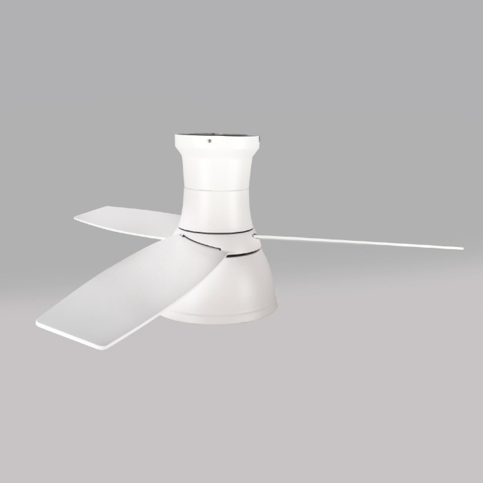 CEILING FAN DIM MAT WHITE 3 BLADES AGAINST PLATE TIMER REMOTE CONTROL 22W CCT 35W