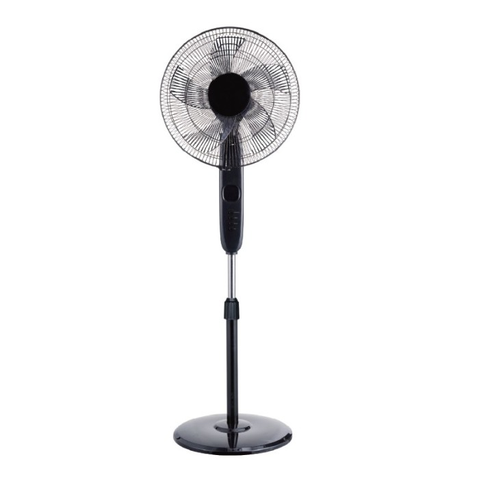 STAND FAN, BLACK WITH 5 TRANSPARENT BLADES, REMOTE CONTROL, TIMER, DIAM45, AC 55W
