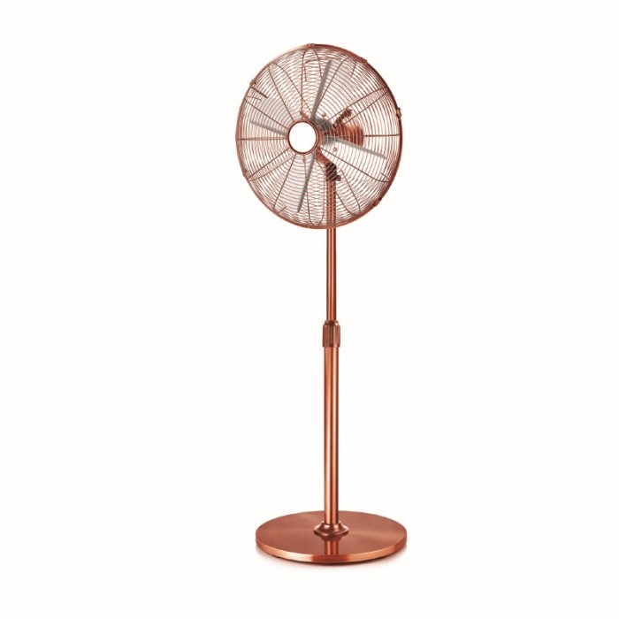 STAND FAN, METALLIC, COPPER COLOR WITH 4 SILVER BLADES, DIAM45, AC 60W