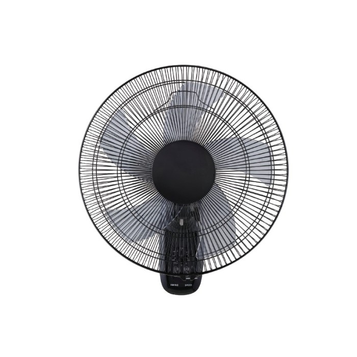 WALL FAN, BLACK WITH 5 TRANSPARENT BLADES, REMOTE CONTROL, TIMER, DIAM45, AC 50W
