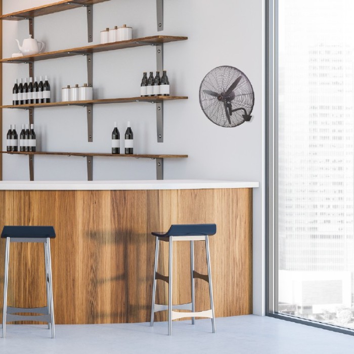 INDUSTRIAL WALL FAN, REMOTE CONTROL,  ALUMINUM, BLACK WITH 2 BLACK BLADES, DIAM65, AC 160W
