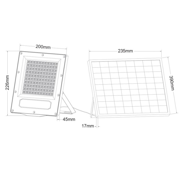 SOLAR SMD LED FLOOD LIGHT 120W 4000K IP66 90° Ra80 2YEARS GUARaNTEE