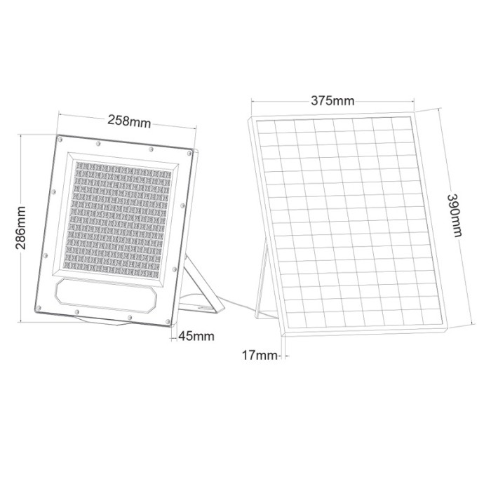 SOLAR SMD LED FLOOD LIGHT 240W 4000K IP66 90° Ra80 2YEARS GUARaNTEE