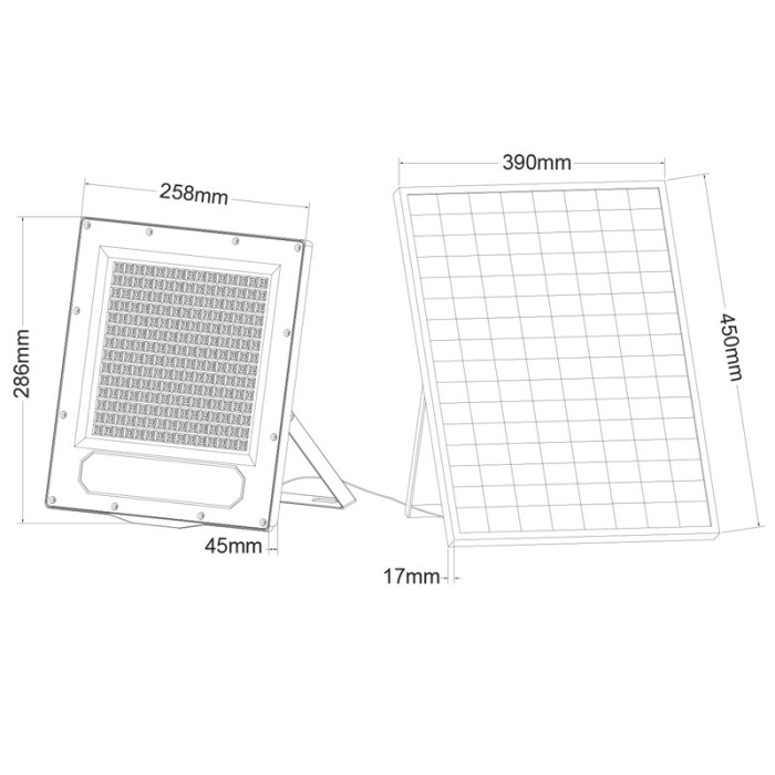 SOLAR SMD LED FLOOD LIGHT 300W 4000K IP66 90° Ra80 2YEARS GUARaNTEE