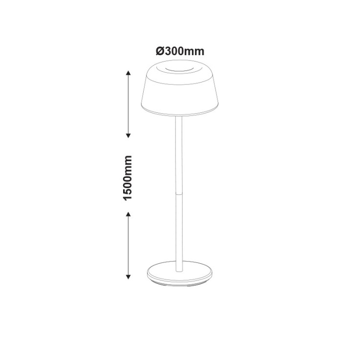 SOLAR/RECHARGEABLE RGBW LED FLOOR LAMP D30*H15CM IP65 LiFePO4 2000mAh