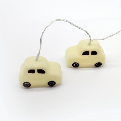  "PLASTIC CAR", 10 LED STRING LIGHTS WITH BATTERIES (3xAA) & TIMER (6ON/18OFF), WARM WHITE, IP20, 135+30cm TRANSPARENT LEAD CABLE 