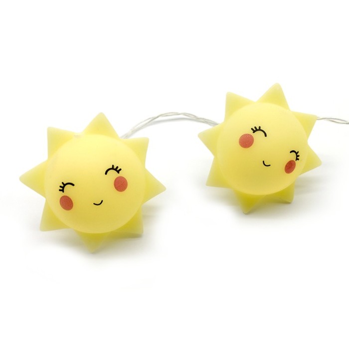  "PLASTIC SUN", 10 LED STRING LIGHTS WITH BATTERIES (3xAA), WARM WHITE, IP20, 135+30cm TRANSPARENT LEAD CABLE 