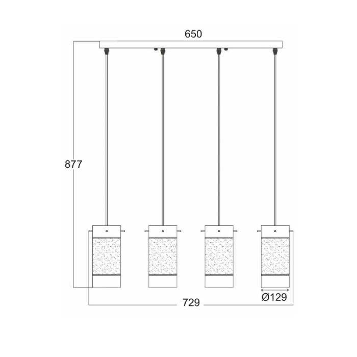 HANGING GLASS TRACK 4XE14 MANE