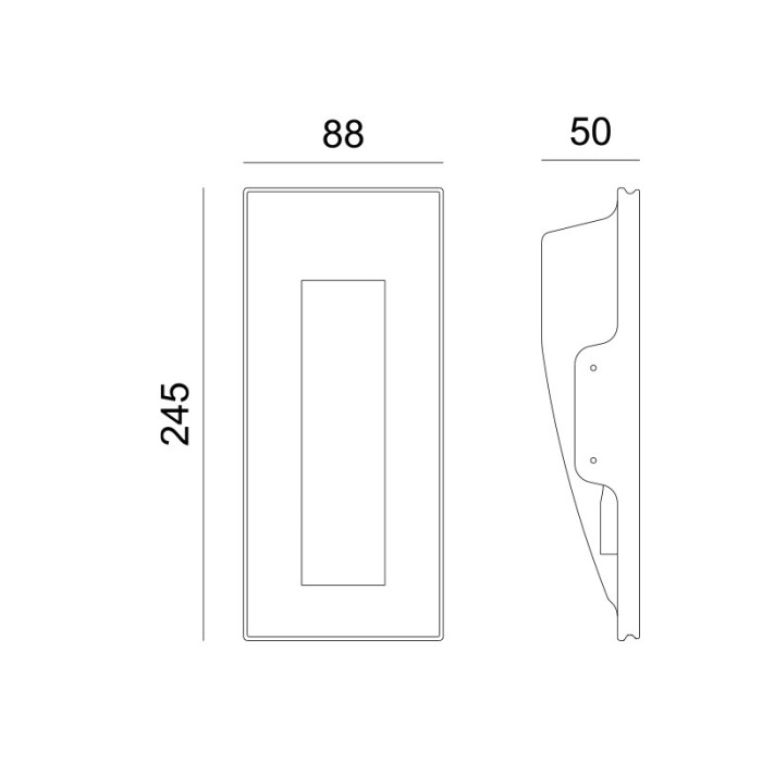 LED GYPSUM TRIMLESS STEP LUMINAIRE MYLA CREE 1.5W 3000K 150LM 230V AC RA80 