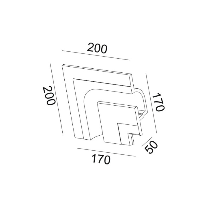 GYPSUM TRIMLESS LUMINAIRE ANDIE LEFT CORNER 20x20x5CM 