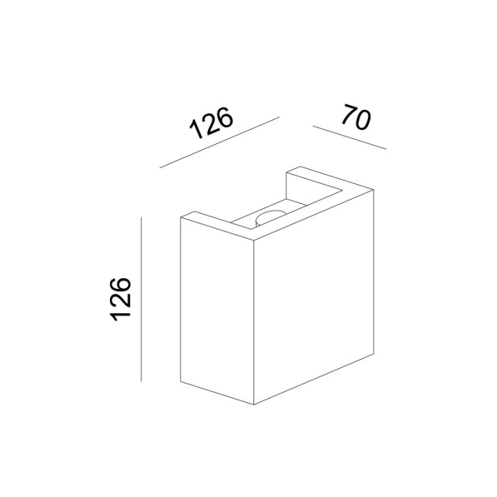 GYPSUM WALL LUMINAIRE 1XG9 BLOCK 12,6x7x12,6CM