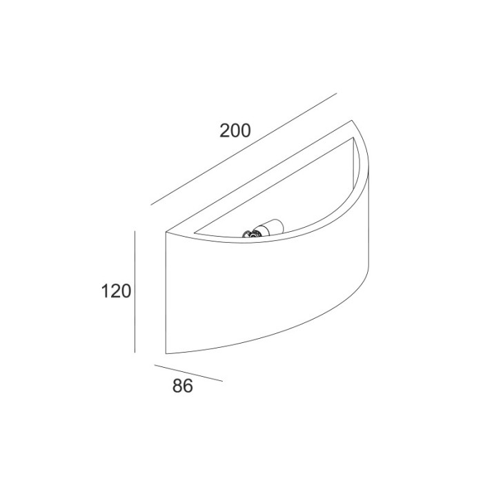GYPSUM WALL LUMINAIRE 1XG9 MEIO 20x8,6x12CM