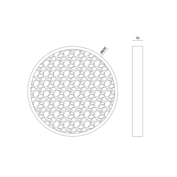 LED ΓΥΨΙΝΟ Φ/Σ ΟΡΟΦΗΣ-ΕΠΙΤΟΙΧΟ ΦΥΣΙΚΟ 32W 967Lm 3000K Φ600Χ70 MOND