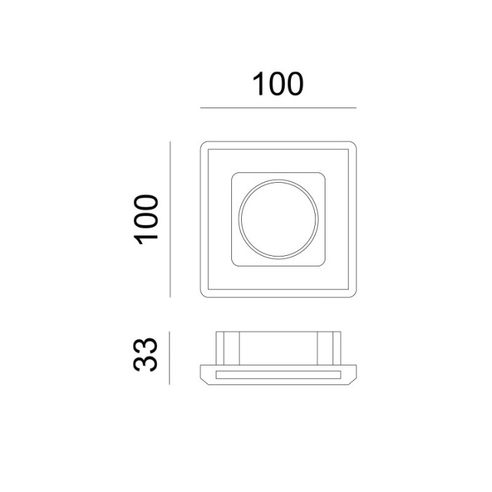 SQUARE GYPSUM TRIMLESS SPOT LUMINAIRE ERIN GU10