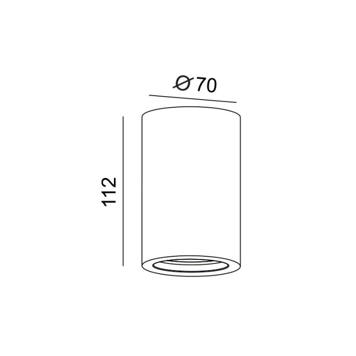 ROUND GYPSUM CEILING LUMINAIRE RUTH GU10 Φ70x112 