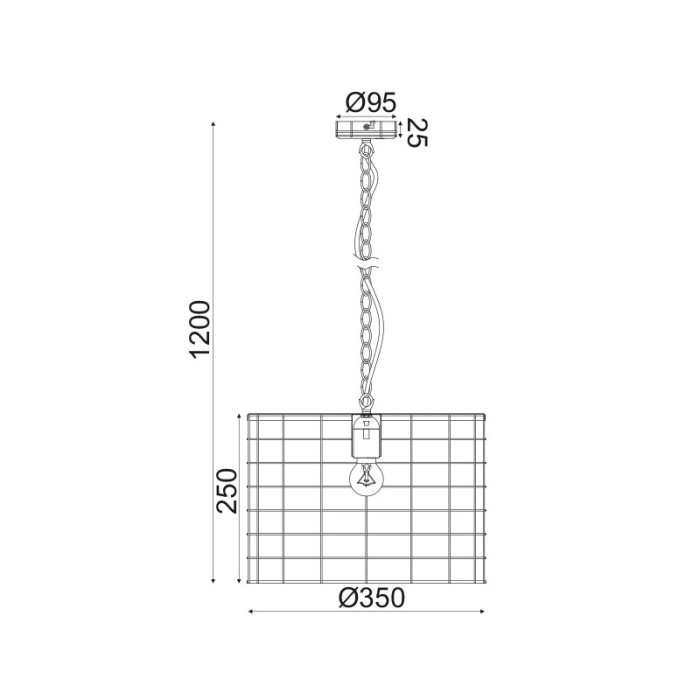 NETTO PENDANT LUMINAIRE 1ΧΕ27 METALLIC WHITE RUST Φ35,2ΧΗ120CM DUBLIN